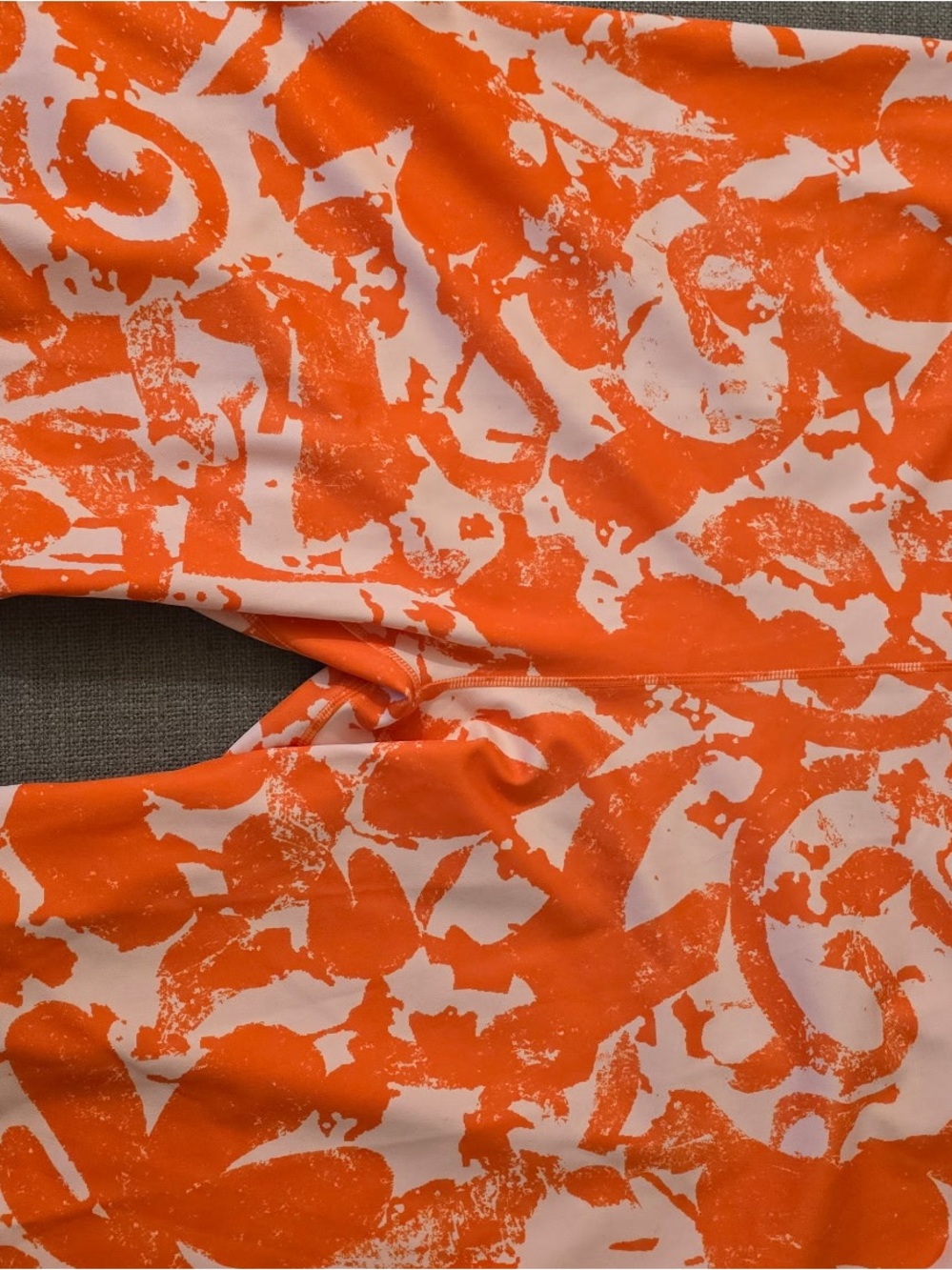 Nike Orange and White Abstract Print Bike Shorts